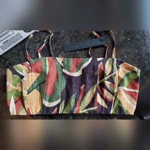 House of Harlow Tropical Print Bra Top Cropped Cami Size XS 2